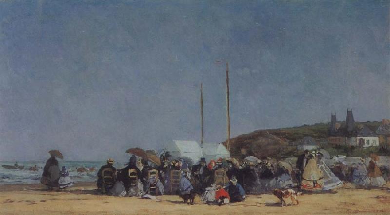 Eugene Boudin The Beach at Trouville